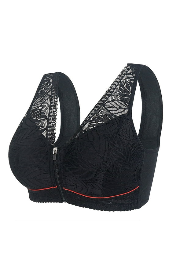Women's Bra Wirefree Soft Push Up Post Surgical Bra Front Closure(Black,50)