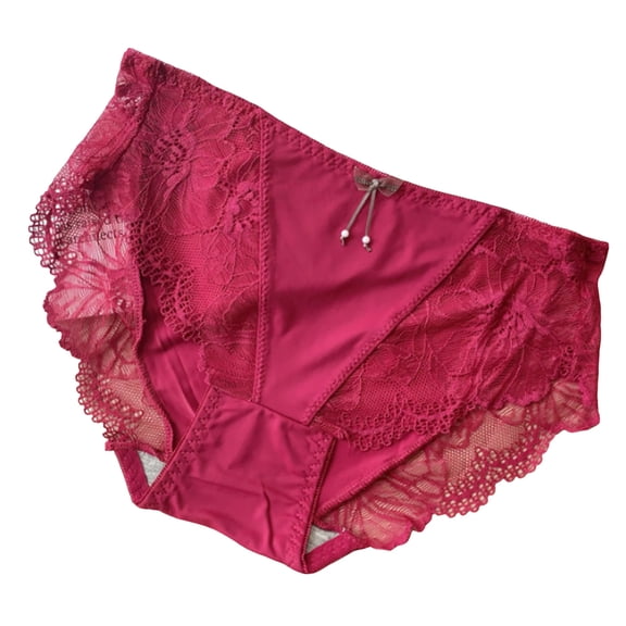 Pimfylm Women’s Flattering Lace Panties: Lightweight & Silky with Superior Stretch Wine, M