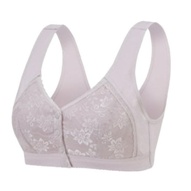 Pimfylm Women's Front Close Snap Closure Comfort Full Coverage Bralettes Breathable Skin-Friendly Everyday Underwear(Purple,36)