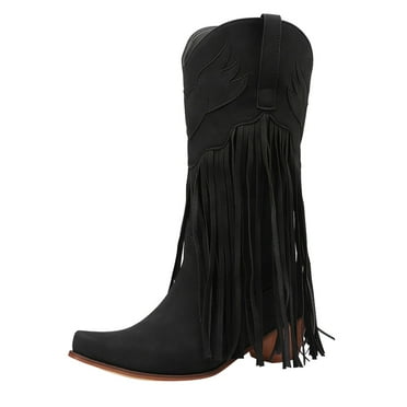 Pimfylm Women's Platform High Heel Wedge Zipper Boot Ankle Boots Low Block Heel Womens Boots Black 40