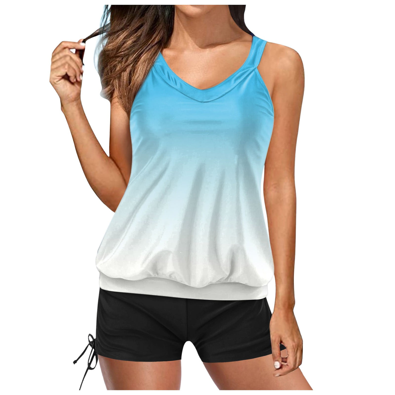 Pimfylm Women's Plus Size Two Piece Swimsuit Bathing Suits Color Block ...