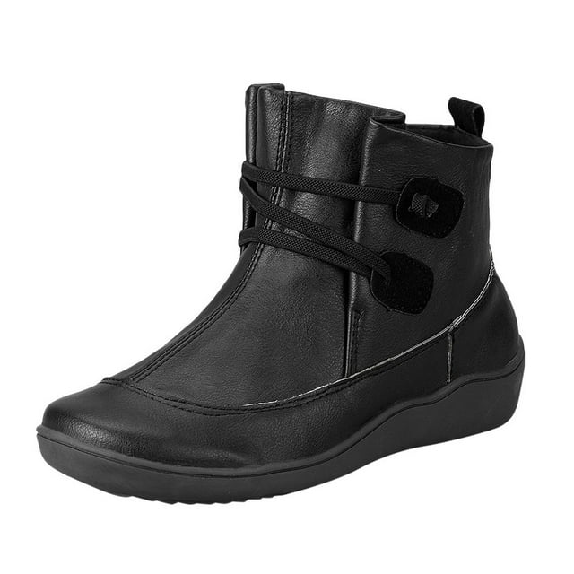 Pimfylm Women's Western Cowboy Boots Leather Boots Zipper Cowboy Boots