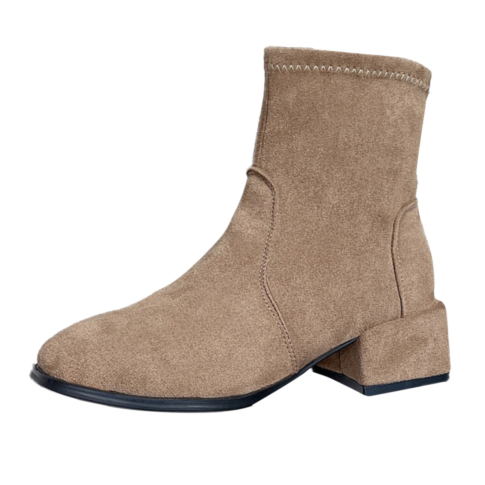 Pimfylm Women's Western Cowboy Boots Low Heel Platform Lug Sole Cowboy