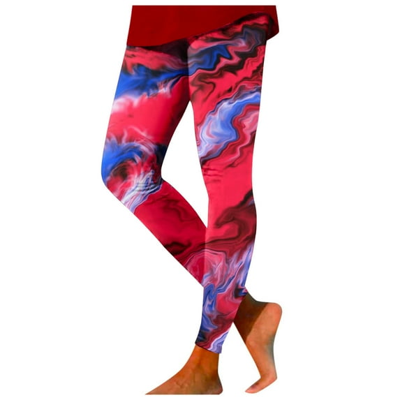 Pimfylm Womens Leggings Women's tight Yoga pants print leggings High Waisted Soft Yoga Pants for Workout(Red,L)