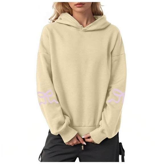 Pimfylm Womens Oversized Hoodies Comfy Sweatshirts Fall Fashion 2025 Outfits Casual Tops Fleece Clothes with Pockets Beige, S