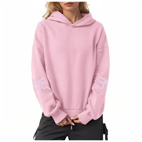 Pimfylm Womens Oversized Hoodies Comfy Sweatshirts Fall Fashion 2025 Outfits Casual Tops Fleece Clothes with Pockets Pink, XXXL
