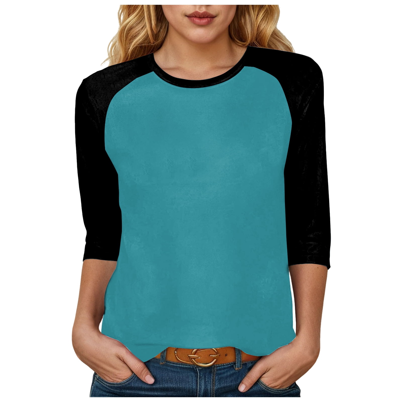 Women's Summer 2025 Cute 3/4 Sleeve Cat Print T-Shirt - Loose Round Neck Casual Blouse, Comfy Funny Graphic Top For Everyday Wear