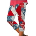 thumbnail image 1 of Pimfylm Womens Yoga Pants 4th of July USA Flag Pattern Tights Trousers Stretchy Holiday Leggings Spring(Red,XL), 1 of 5
