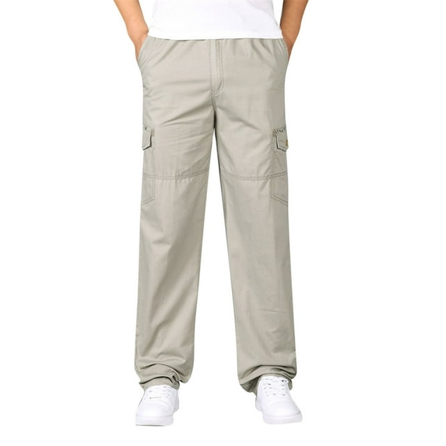 Pimfylm Work Pants For Men Mens Casual Baggy Cotton Linen Beach Pants