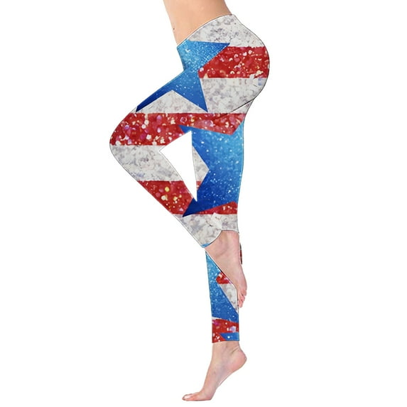 Pimfylm Yoga Pants for Women High Waist Printed Skinny Sports Pants Leggings(White,L)