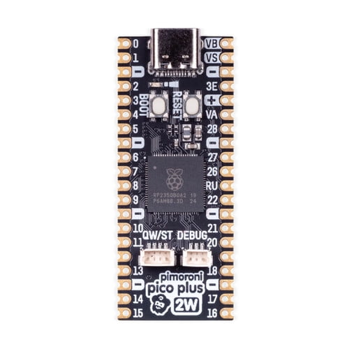 Pimoroni PIM726 Pico Plus 2 W RP2350 16MB of flash, 8MB of PSRAM, USB-C 2.4GHz wireless / Bluetooth microcontroller