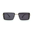 thumbnail image 1 of Pimp Luxury Rectangle Metal Jewel Side Visor Fashion Sunglasses Gold Black, 1 of 5