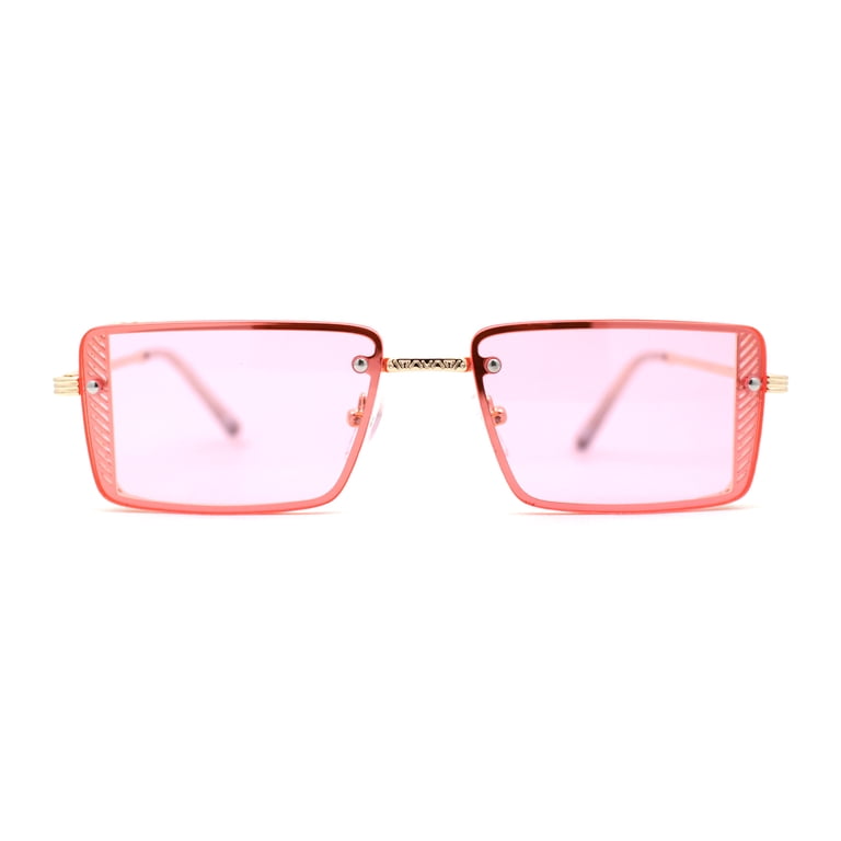 Pink Jewel Fashion Sunglasses Amazon.com: mincl Luxury Rhinestone Square Rimless  main image 2