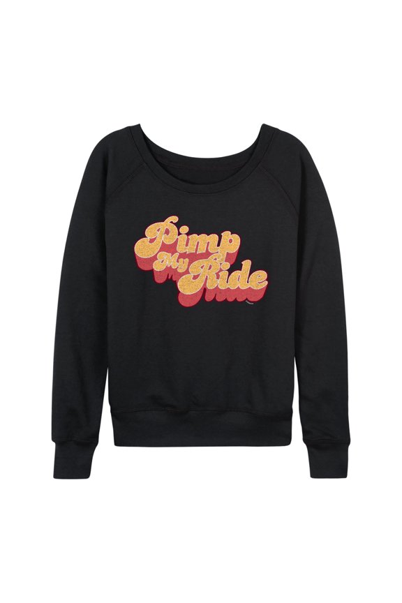 - Logo Lightweight French Terry Wide Neck Long Sleeve Graphic Shirt