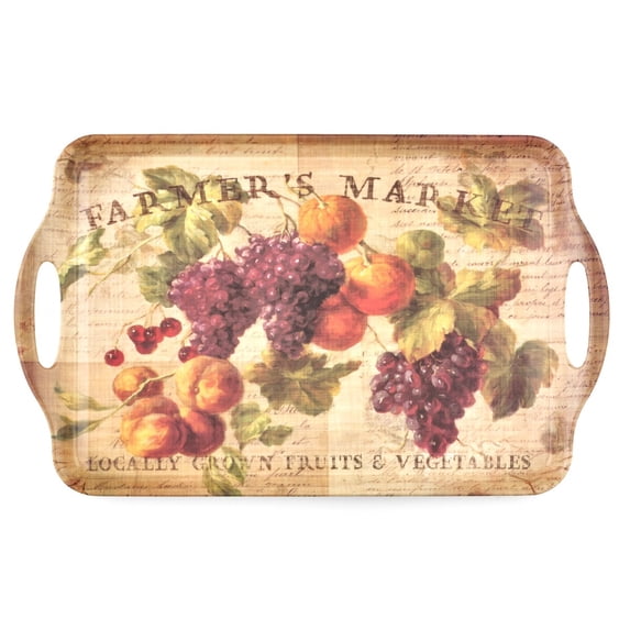 Pimpernel Abundant Fall Large Melamine Handled Tray - 19.25" x 11.5"