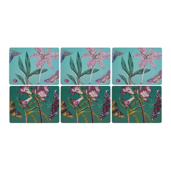 Pimpernel Botanic Garden Flora & Fauna Placemats, Set of 4 - Heat Proof & Stain Resistant Table Mats for Everyday Dining, Family Meals, Table Protection, Home Use & Entertaining (12" x 16")