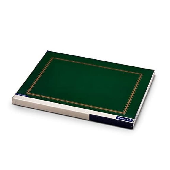 Pimpernel Classic Emerald Collection Placemats | Set of 4 | Heat Resistant Mats | Cork-Backed Board | Hard Placemat Set for Dining Table | Measures 15.7” x 11.7”