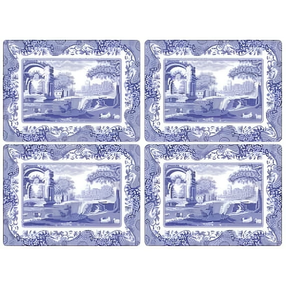 Pimpernel Spode Blue Italian Placemats, Set of 4, 15.7 X 11.7"