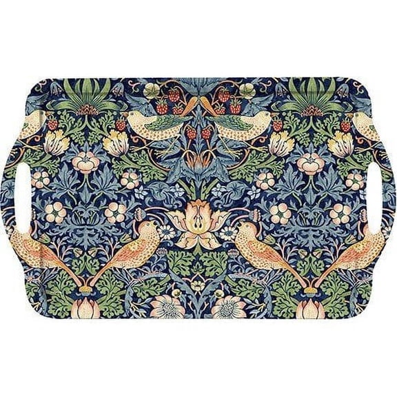 Pimpernel Strawberry Thief Blue Melamine 19.25" x 11.5" Handled Serving Tray