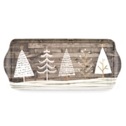 Pimpernel Wooden White Christmas Sandwich Tray, Brown