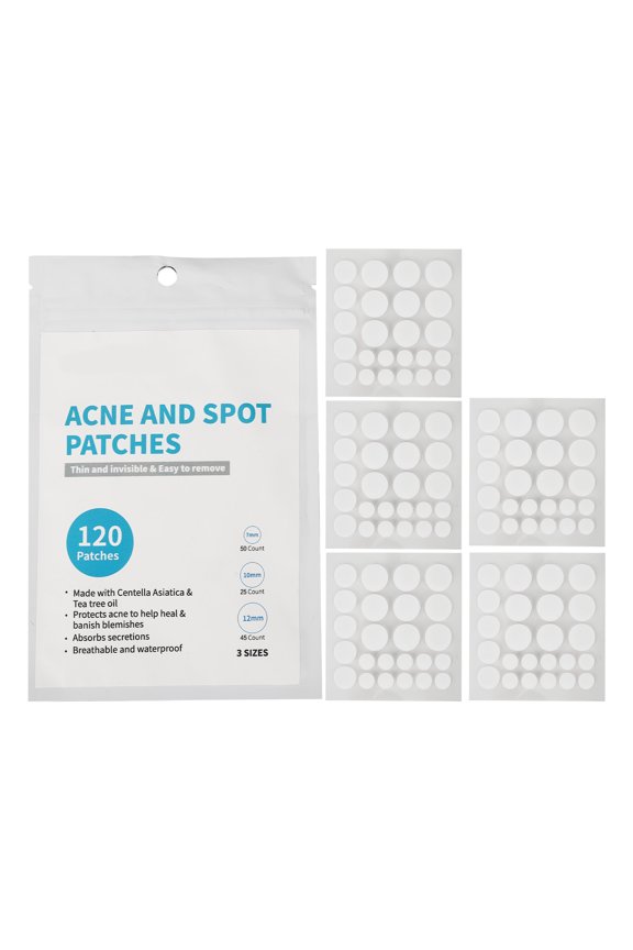 Pimple Patch, 3 Size Concealing 120 Stickers Pimple Covering Patch Waterproof For Inflammation