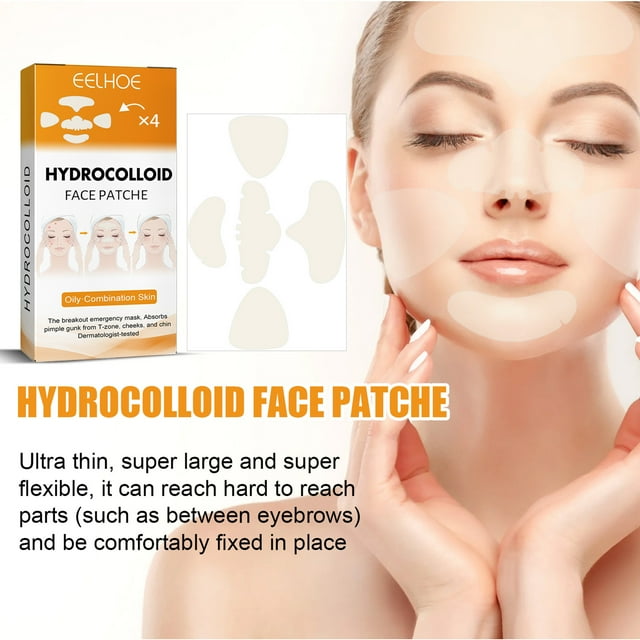Pimple Patch - Large Area - 5 Key Zones - Skin Care Hydrocolloid Face Acne Treatment Patch - for Forehead