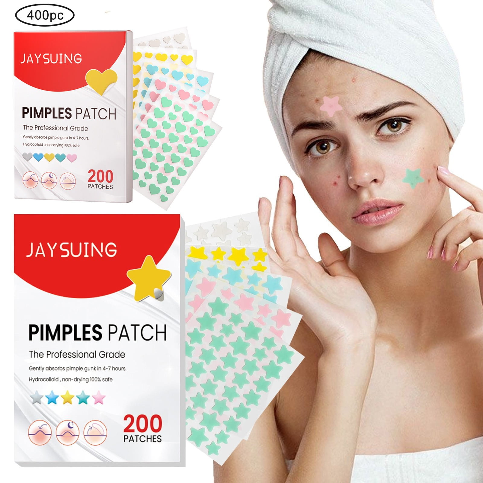Pimple Patches for Face,Hydrocolloid Acne Patches Star,Zit Patches