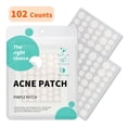 thumbnail image 1 of Pimple Patches for Face, 3 Size 102 Counts Acne Patches, Hydrocolloid Patches for Covering Zits and Blemishes, Spot Stickers for Face and Skin, 1 of 8