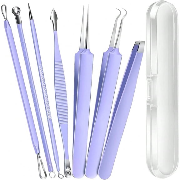 Pimple Popper Kit Blackhead Remover Tools Ingrown Hair Tweezers Professional Extractor Comedone Remover Face Care Tools