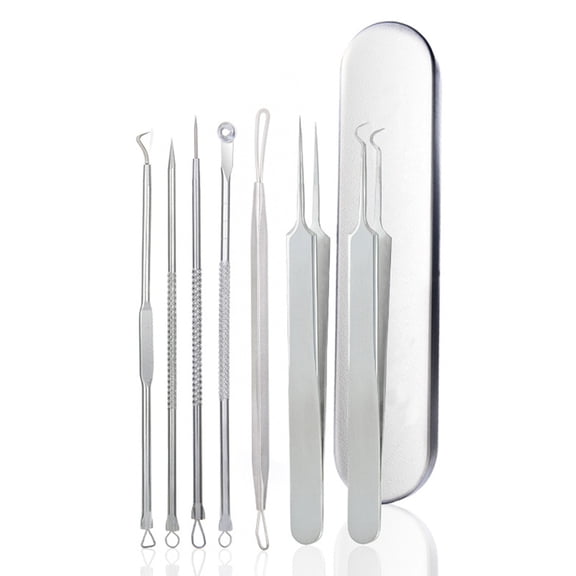 Pimple Popper Tool Kit, Professional Stainless Steel Blackhead Remover Comedone Extractor Tools for Removing Pimple, Blackheads, Zit on Face - Style 2
