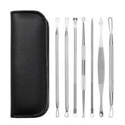 Pimple Popper Tool Kit, Tkrady 7 PCS Blackhead Remover Tools with Tweezers, Whitehead Comedone Extractor Kit for Facial Nose