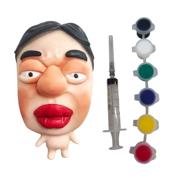 Pimple Popper Toy Set, Ultra Soft Cute Face Pimple Popping Fidget Toy, Refillable Pimple Toy with Sensory Cream, Silicone Squishy Squeeze Toy for Stress Relief & Anxiety Relief