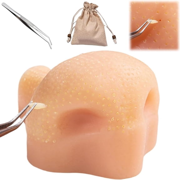 Pimple Popping Stress Relief Simulator Nose Toy, Acne Blackhead Squeeze Desk Gadget for Adults, White Elephant Gifts Under 10 Dollars