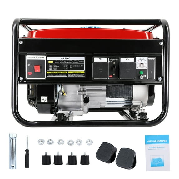 Pimsoran AC Single-Phase Gas Generator, Small Portable Outdoor Generator, Silent Camping Home Generator with 4 Stroke, Strong Powerful, Low Fuel Consumption, 3500W