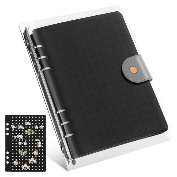 ADDHAT Black Felt Enamel Pin Display Book with Large Capacity and Portable Design for Collectors and Storage