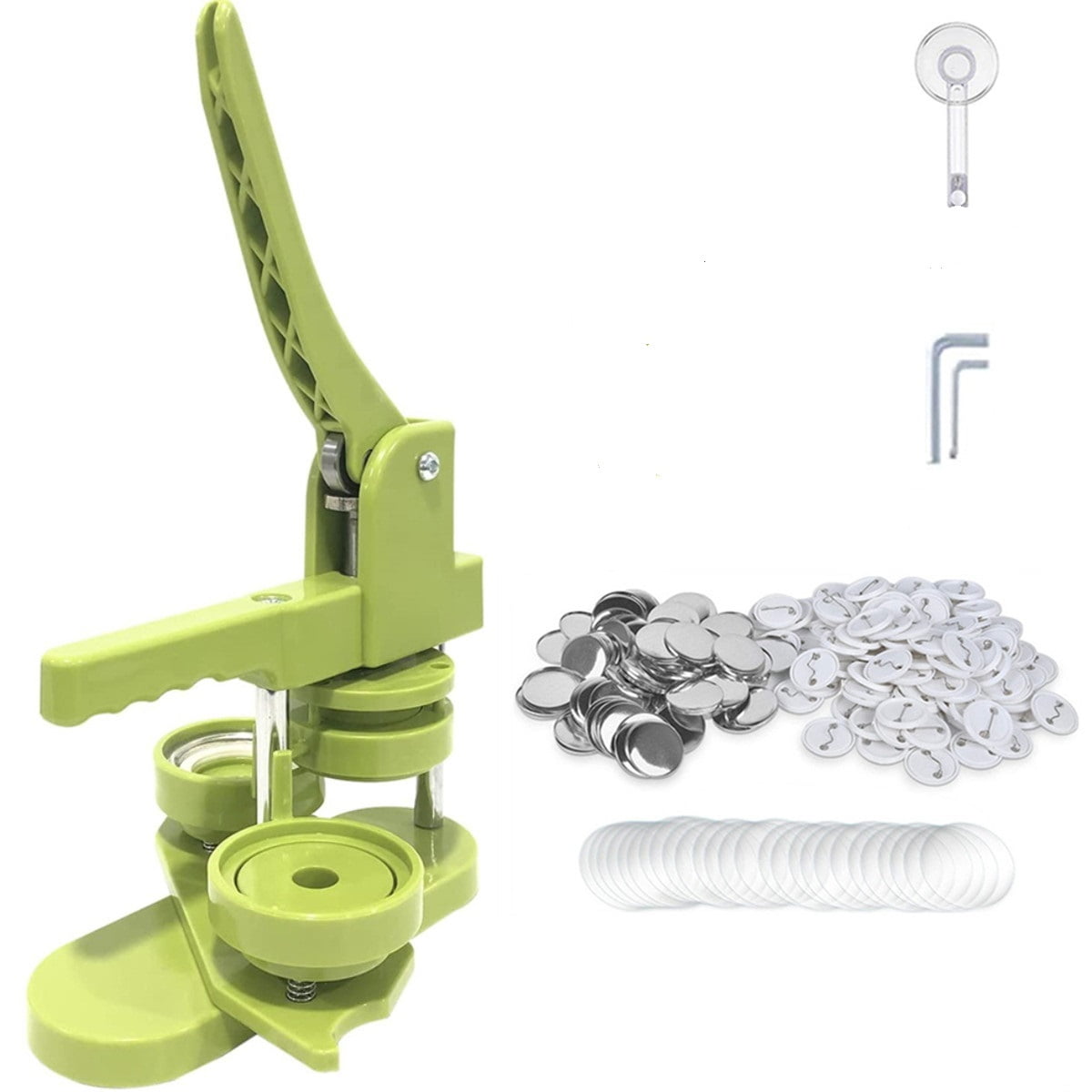 Pin Badge Maker Machine Set with 100 Pcs Button Part+Circle Cutter+Tool, 25MM Badge Button ,Beginner-Friendly