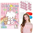 thumbnail image 1 of Pin The Bow on Hello Kitty Party Game, Hello Kitty Birthday Party Game Set - Hello Kitty Game Poster & Hello Kitty Party Game Eye Mask etc. Hello Kitty Birthday Decoration Supplies, 1 of 8