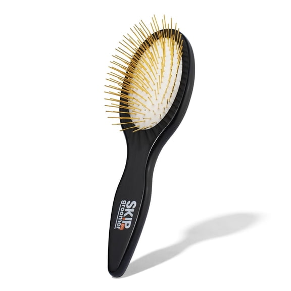 Pin Brush for Dogs, Gentle Dog Brush for Long Haired Dogs Essential for Goldendoodles, Poodles & Doodles, No-Scratch Rounded Pins for Sensitive Skin, Flexible Cushion Base Skip the Groomer