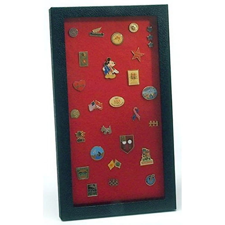 Lapel Pin Pins Display Case Cabinet Wall Rack Holder Disney Hard Rock  Military Pins (Cherry Finish)