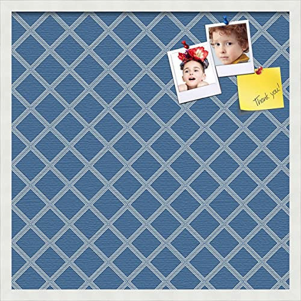 Pin Cork Bulletin Board Made From Canvas, Modern Pattern Navy 24X24