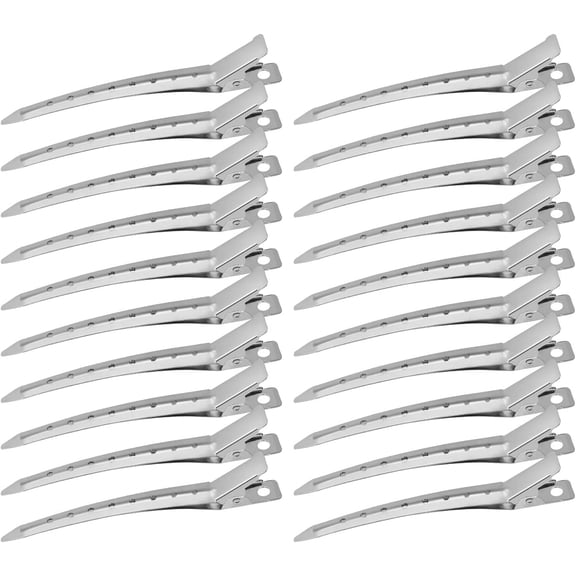 Pin Curl Clips 24 pcs, Silver Metal Hair Clips for Styling, Hair Sectioning Clips, Hairdressing Clips for Curls for Hair Extensions DIY Hair Accessories (3.50 Inch)