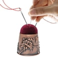 thumbnail image 1 of Pin Cushion Sewing work Pin Cushion Round DIY Crafts Hollow Retro work Pin Cushion for Embroidery Sewing Notions Accessories Red, 1 of 9