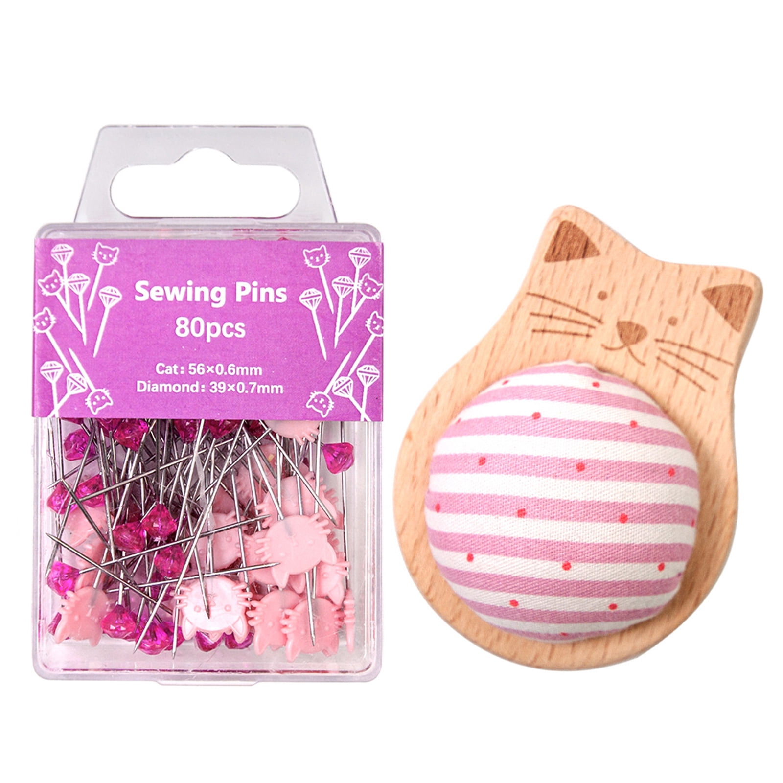 Pin Cushion with 80 Sewing Pin for Sewing Dressmaking Needlework Pin ...