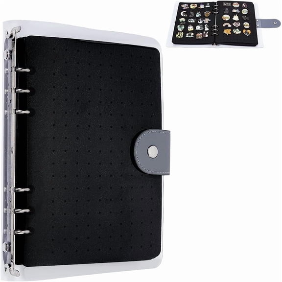 Pin Display Book 9.13x6.89x1 Inch Rectangle Portable Pin Book Felt Brooch Storage Loose-Leaf Binder Notebook Albums with PVC Plastic Cover