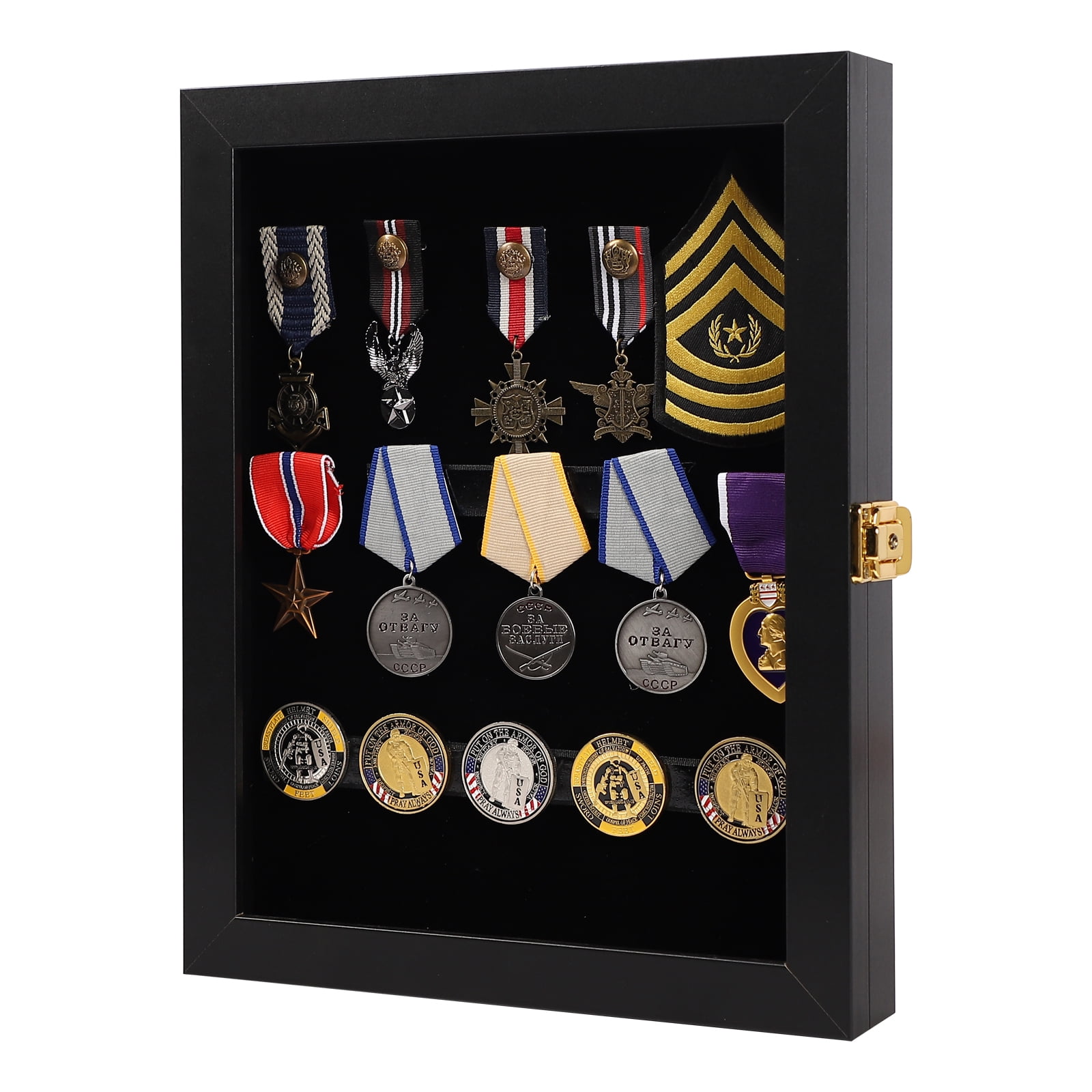  Large Pin Display Case - 25 X 16 Pin Collection Display with  98% UV Protection Acryliic Door for Military Medals, Beach Tags, Jewelry  Pins, Pin Gift, Insignia Ribbons, Pin Enthusiast Collectibles 