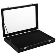 Pin Display Case Pin Collection Display Box Pin Shadow Box Transparent Dustproof Pin Display Frame for Military Medal Jewelry Pin Badge Collection, Black