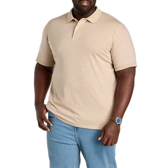 Pin Dot Printed Polo Shirt Oatmeal Print 4XLT - Walmart.com