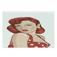thumbnail image 1 of Pin up Girl Cutting Board, Vintage Portrait of a Ginger Lady with Retro Style Rolled Hair, Decorative Tempered Glass Cutting and Serving Board, in 3 Sizes, by Ambesonne, 1 of 2
