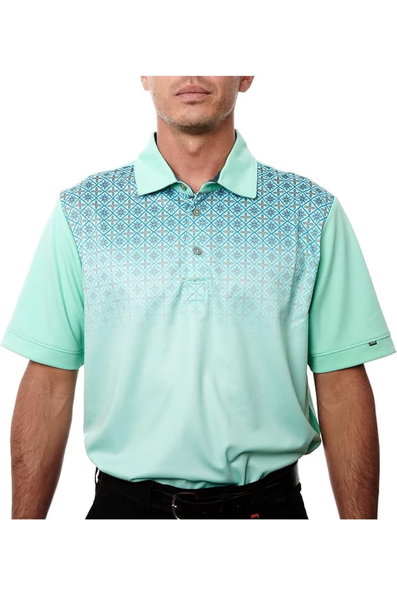 Pin High Men's Performance Dry Fit Golf Shirt, Quick-Dry Short Sleeve Polo, Moisture Wicking Poppy Red/White