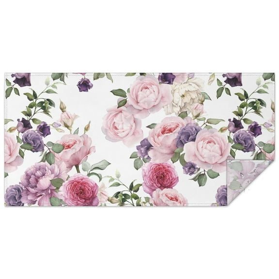 Pin Lavender Floral Flower Table Cloth,Wrinkle Resistant Table Cover with Polyester,Waterproof Reusable Table Cloths for Kitchen Picnic Party (Rectangle,60x120inch)
